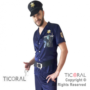 DISFRAZ POLICIA HOMBRE ADULTO TALLE 1 CAND x 1